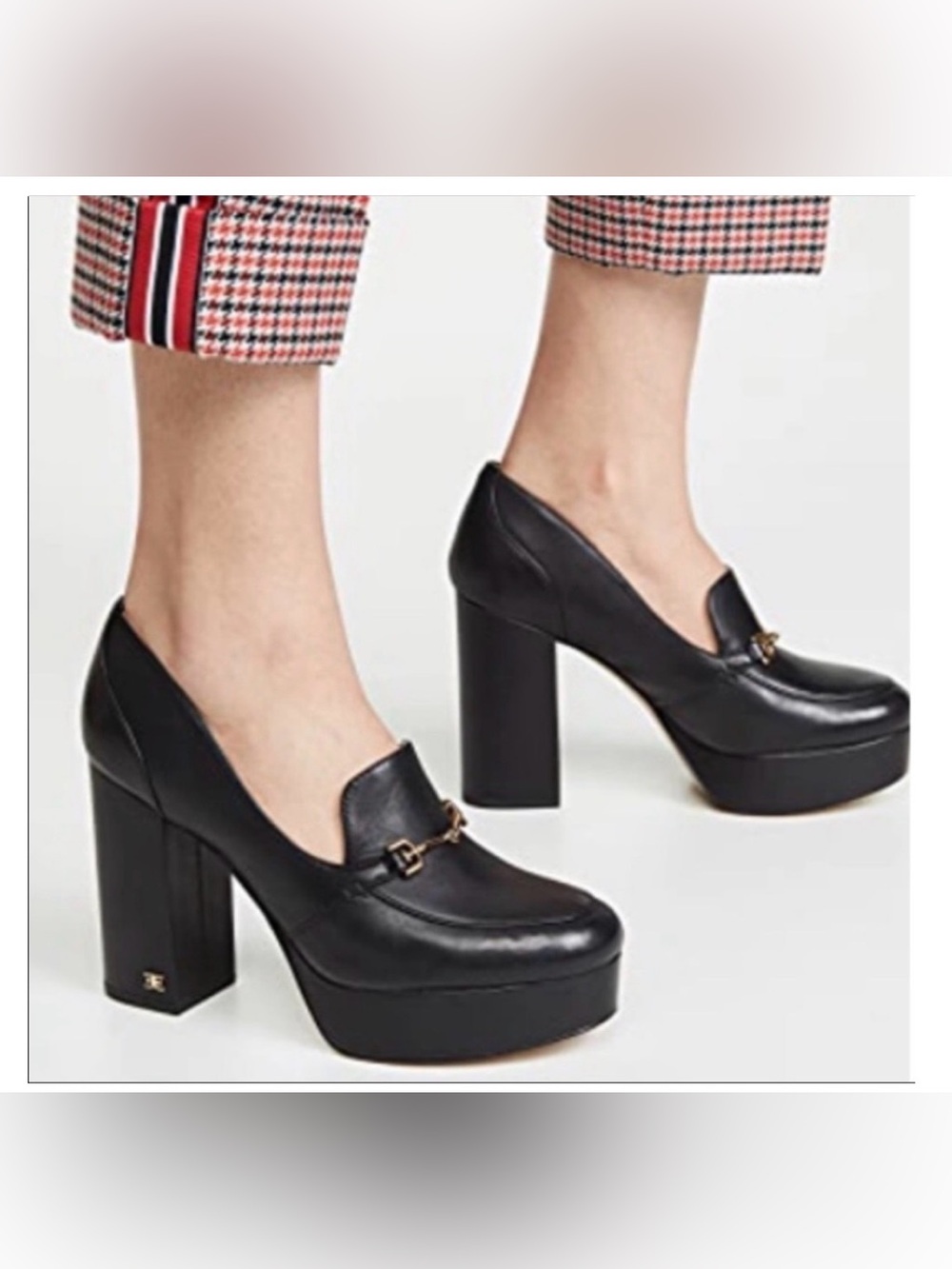 Sam Edelman Classic Black Platform Block Heel Loafers - Women's